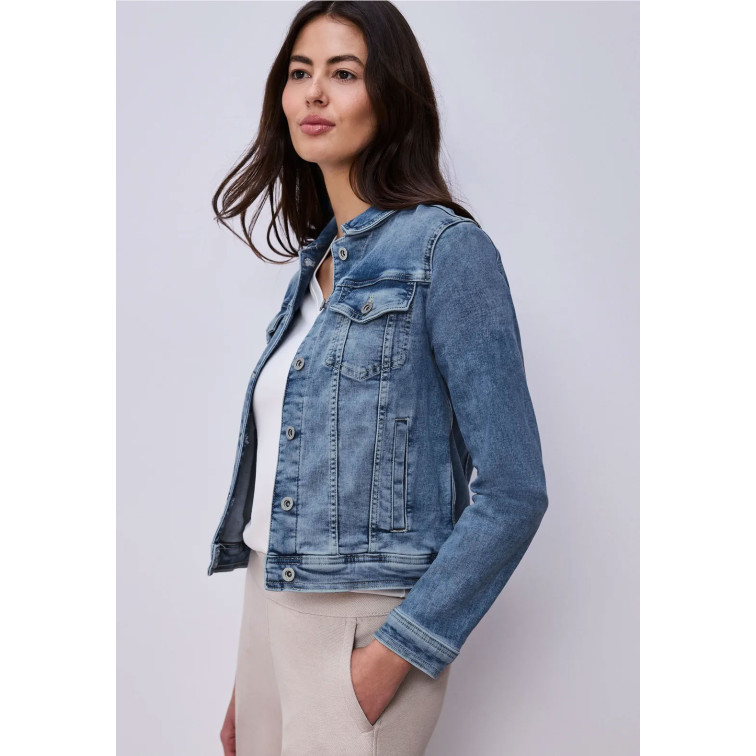 MUJER QR STYLE JACKET,MID BLUE WASHE 17790