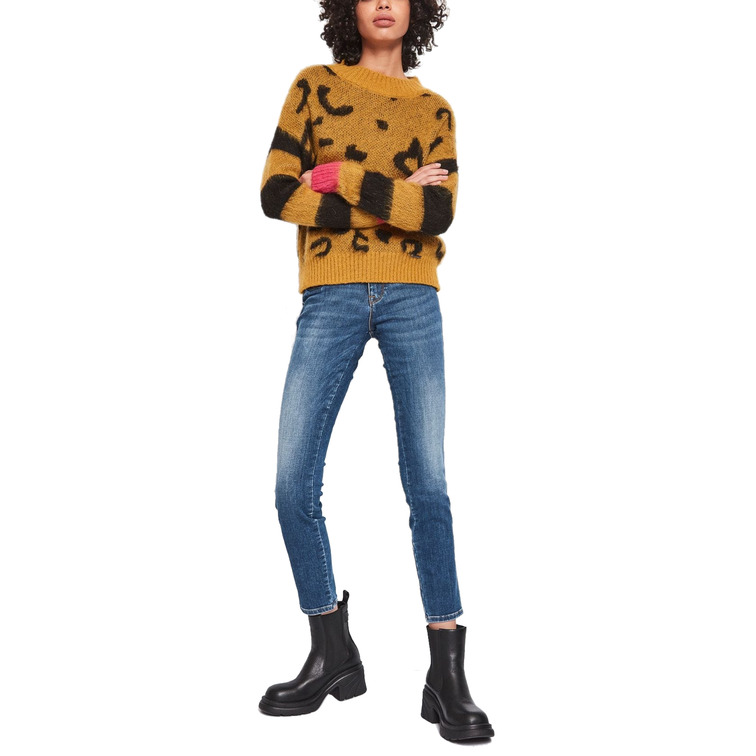 JERSEY ESTAMPADO EN MEZCLA DE LANA Y MOHAIR MUJER GAUDI