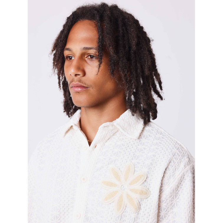CAMISA BORDADA CALADA HOMBRE PROJECT X PARIS CON FLOR