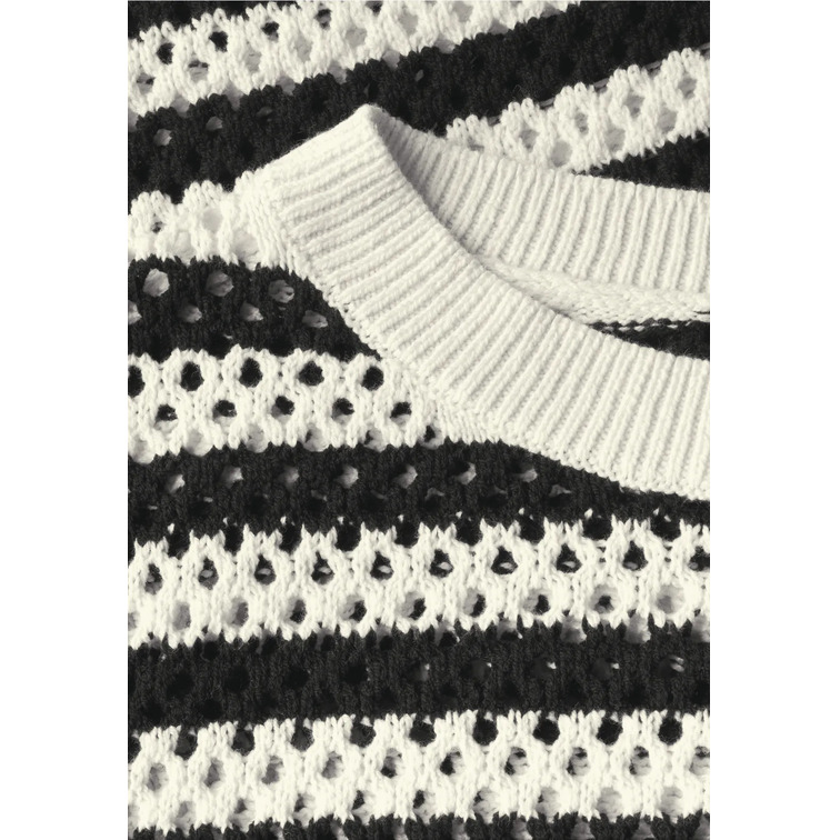 JERSEY MUJER  STREET COSY STRIPED MESH SWEATER