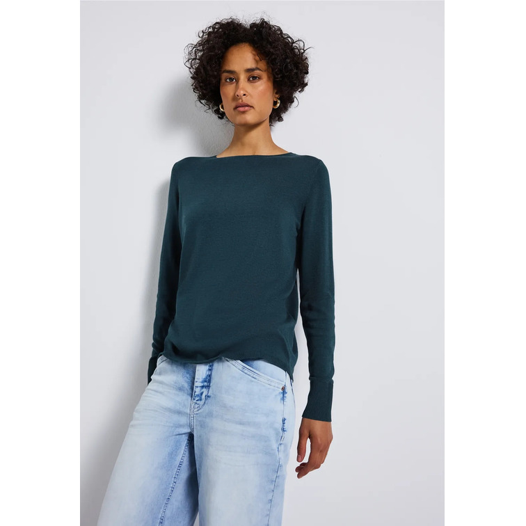 CAMISETA MUJER  STREET QR_BASIC ROUNDED U-BOAT NECK