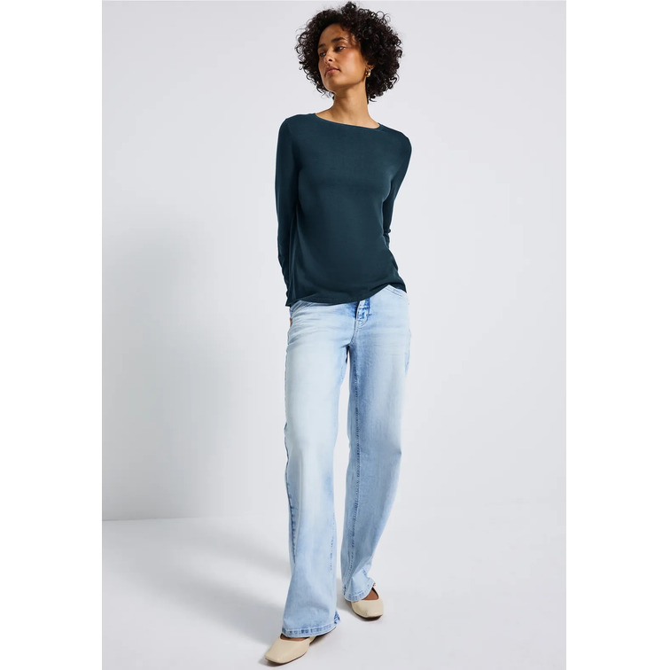 CAMISETA MUJER  STREET QR_BASIC ROUNDED U-BOAT NECK