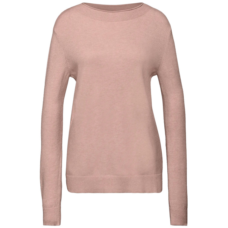 JERSEY MUJER  STREET QR_ROLLED EDGE COLLAR SWEATER