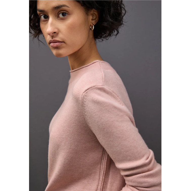 JERSEY MUJER  STREET QR_ROLLED EDGE COLLAR SWEATER