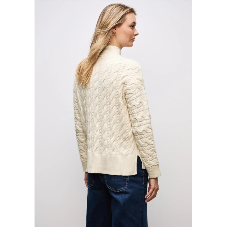 JERSEY MUJER  STREET LTD QR_TURTLE NECK CABLE SWEAT