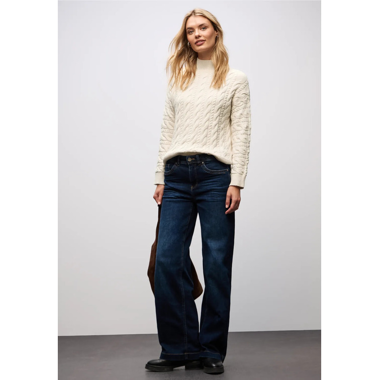 JERSEY MUJER  STREET LTD QR_TURTLE NECK CABLE SWEAT