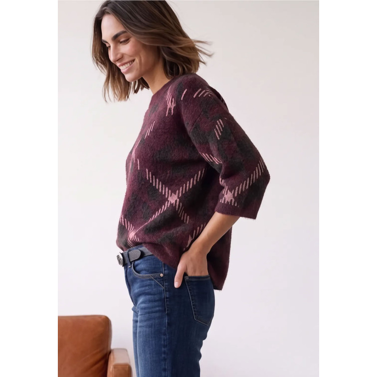 MUJER LTD QR_FLUFFY JACQUARD SWEATER 37820
