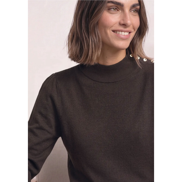 MUJER FEMININE SWEATER_BUTTON DETAIL 17874