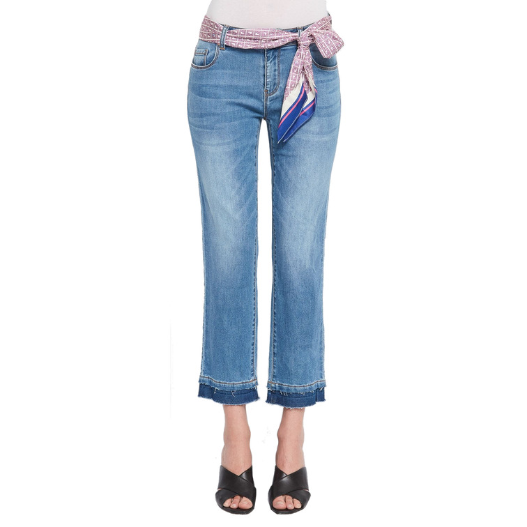 VAQUERO CROPPED RECTO CON PAÑUELO CINTURÓN MUJER GAUDI