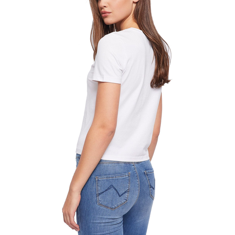 CAMISETA CORTA CON LOGO EN PEDRERÍA MUJER GAUDI