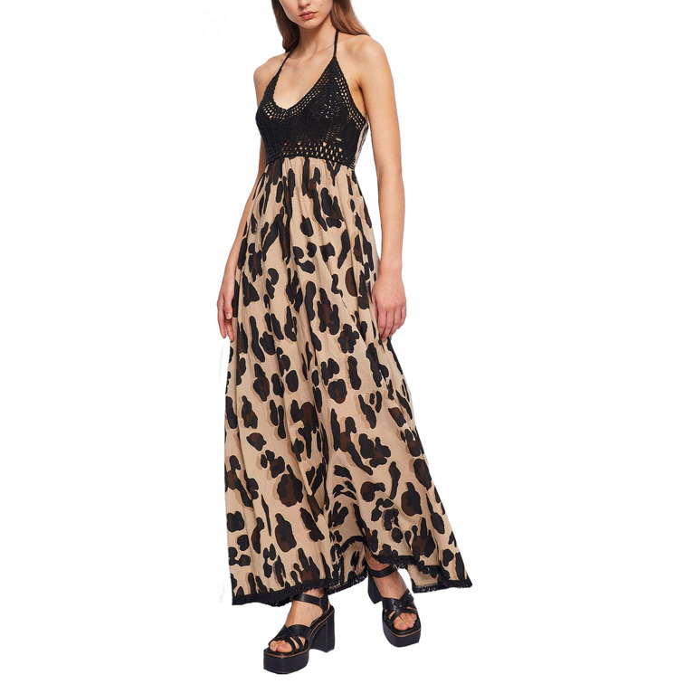 VESTIDO LARGO ANIMAL PRINT MUJER GAUDI