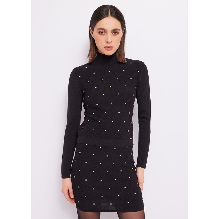 JERSEY DE CUELLO ALTO CON TACHUELAS MUJER GAUDI