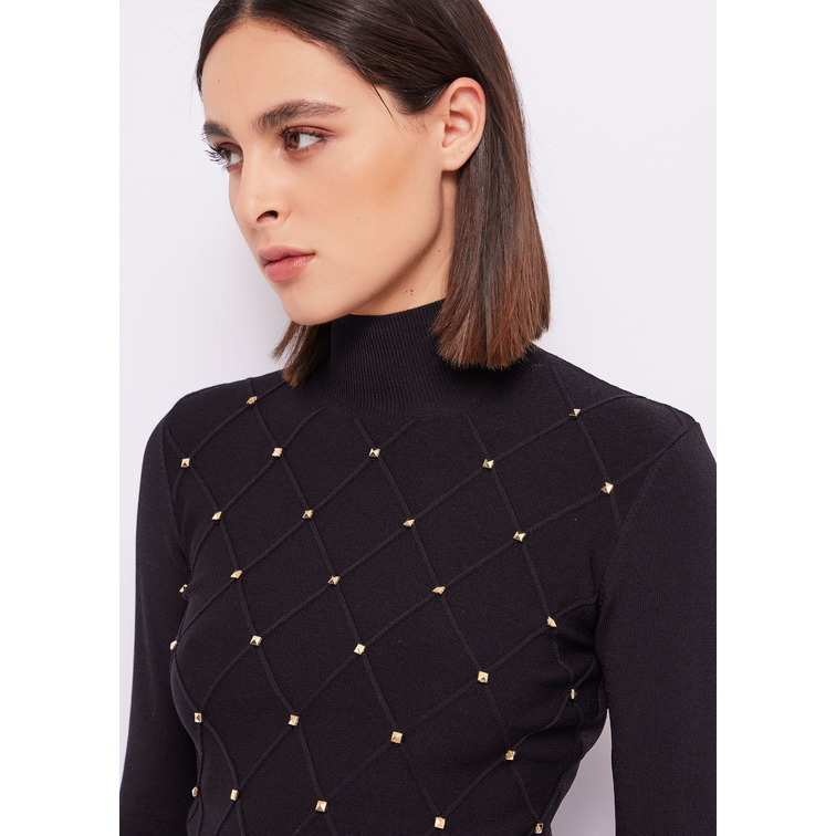 JERSEY DE CUELLO ALTO CON TACHUELAS MUJER GAUDI