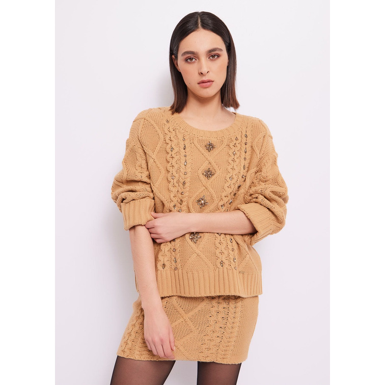 JERSEY DE ROMBOS CON APLICACIONES DE STRASS MUJER GAUDI