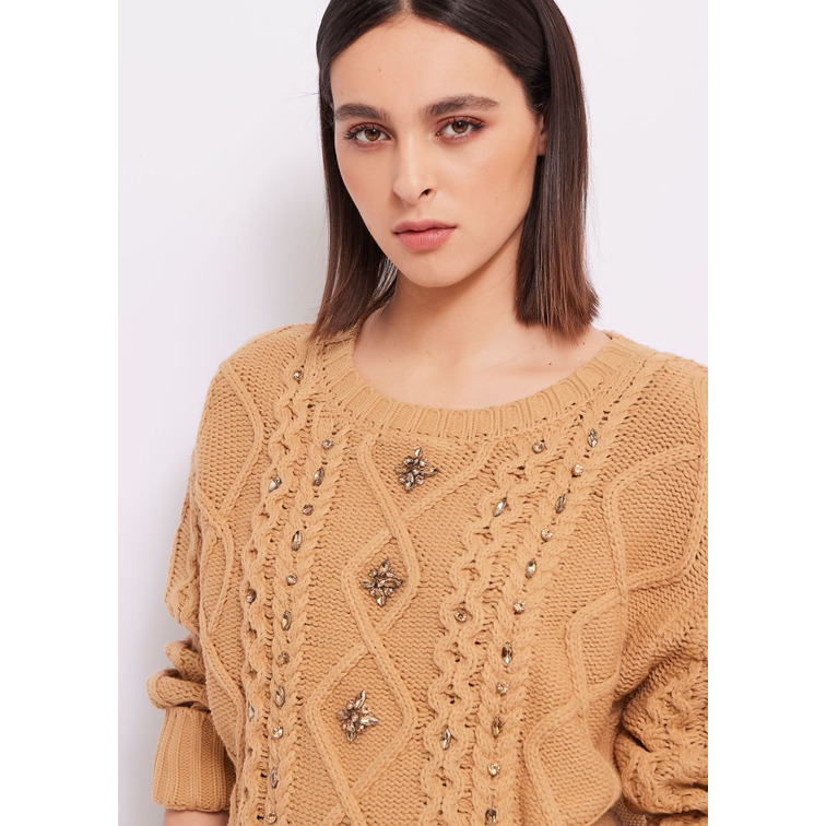 JERSEY DE ROMBOS CON APLICACIONES DE STRASS MUJER GAUDI
