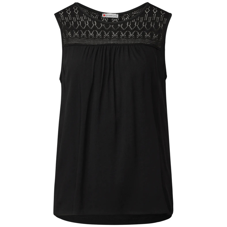 CAMISA MUJER  STREET MAT-MIX TOP W.AJOUR YOKE