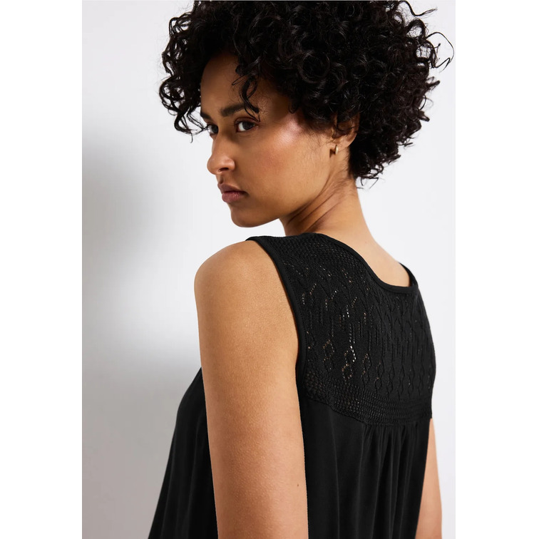 CAMISA MUJER  STREET MAT-MIX TOP W.AJOUR YOKE