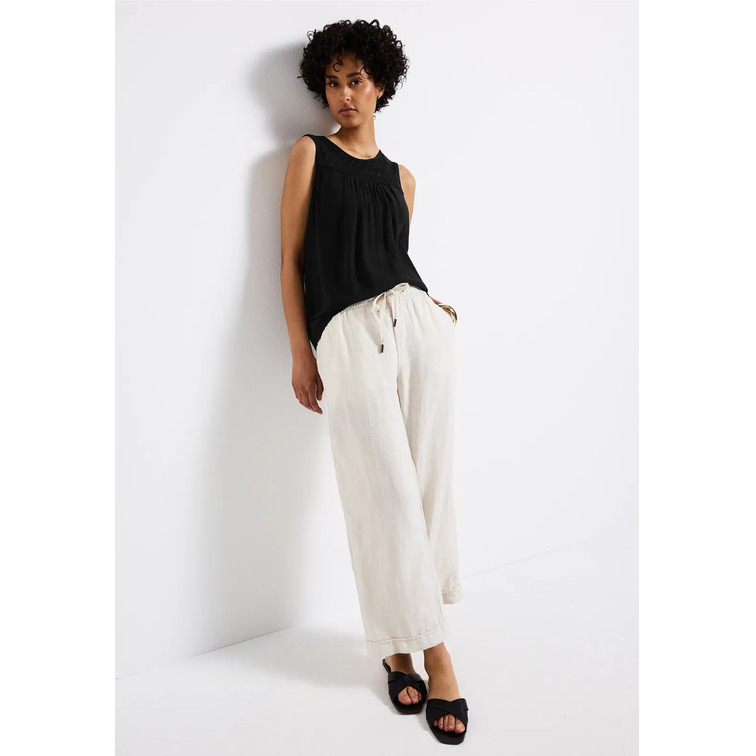 CAMISA MUJER  STREET MAT-MIX TOP W.AJOUR YOKE