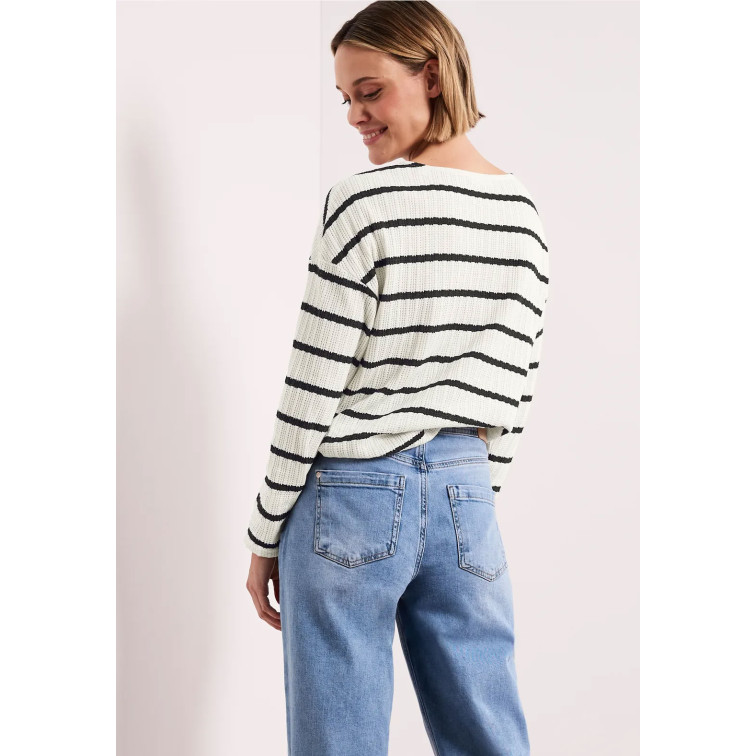 MUJER STRIPED KNIT LOOK SHIRT 27502