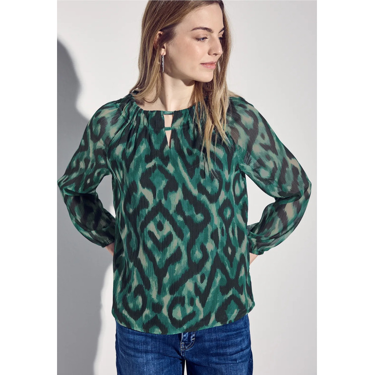 CAMISA MUJER  STREET CHIFFON ROUNDNECKBLOUSE W SLIT