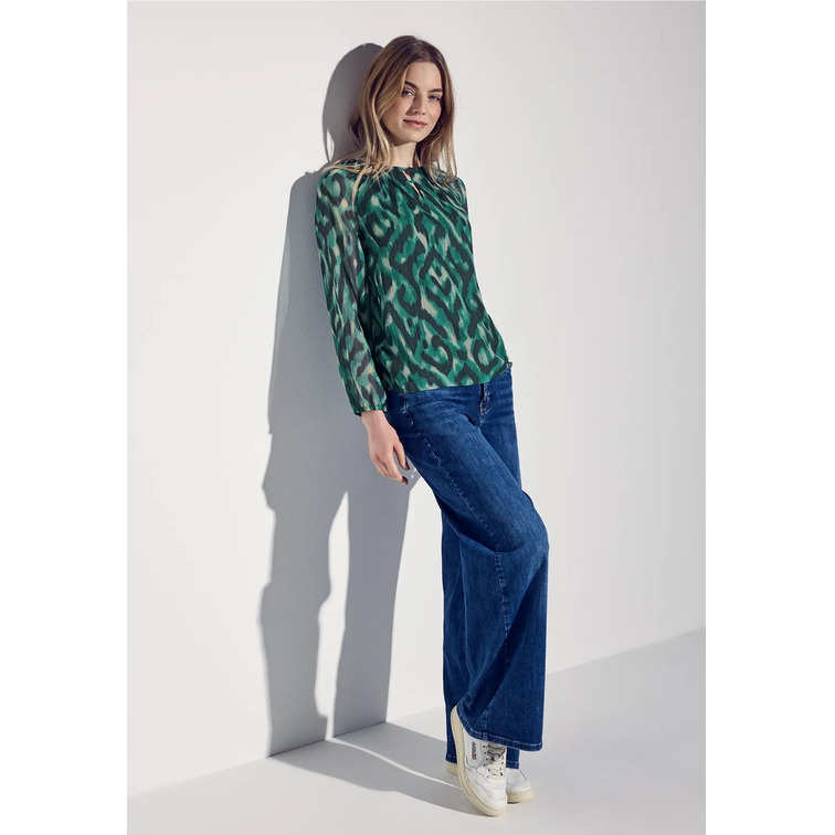 CAMISA MUJER  STREET CHIFFON ROUNDNECKBLOUSE W SLIT
