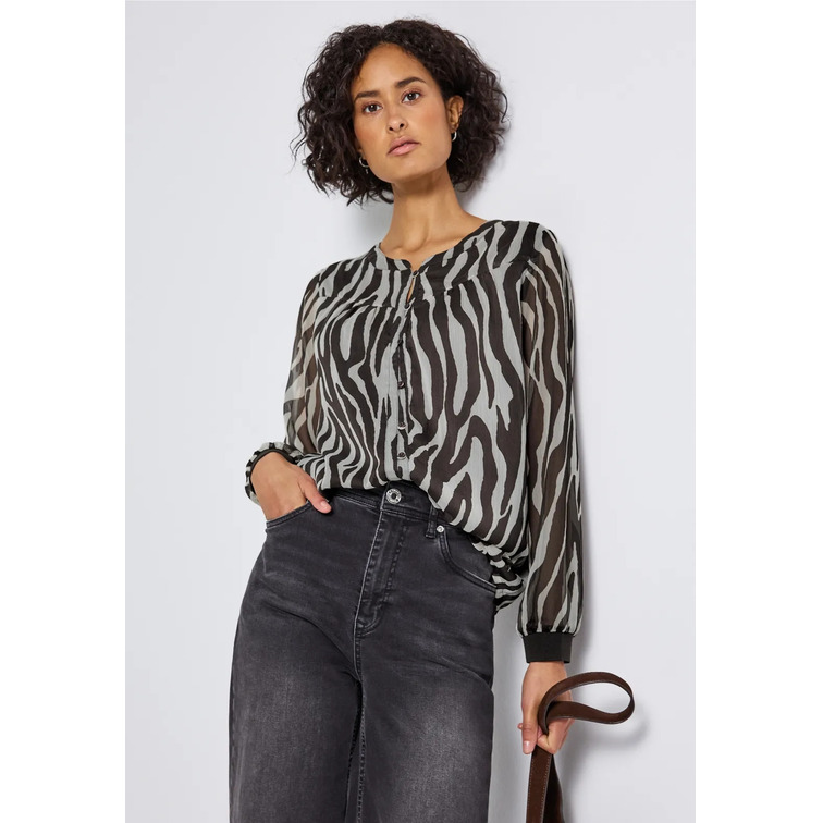 CAMISA MUJER  STREET PRINTED CHIFFON BLOUSE W PLACK