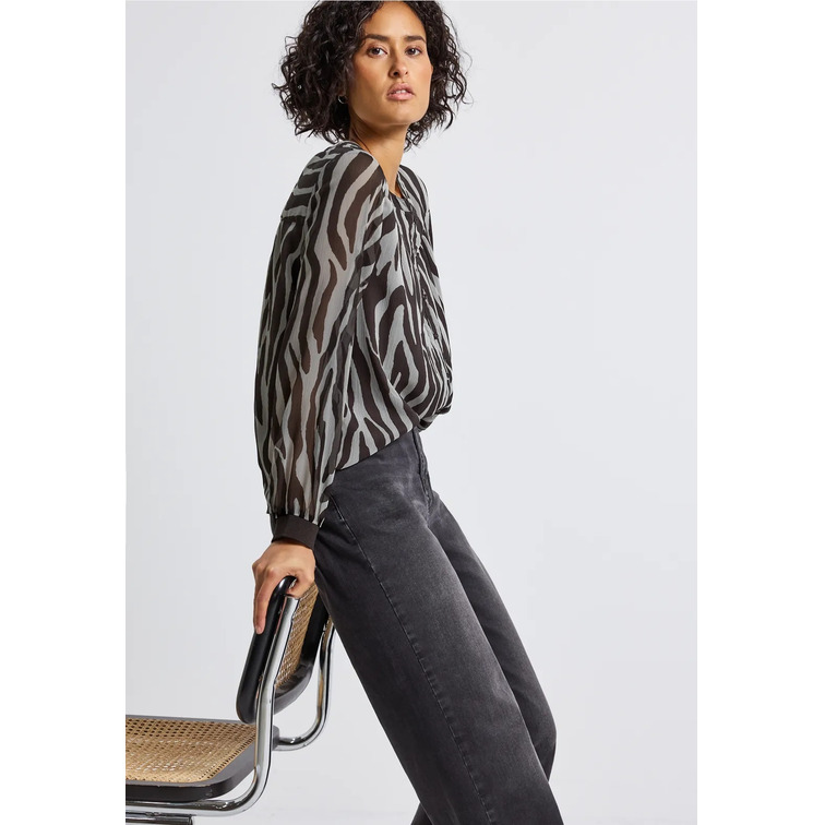 CAMISA MUJER  STREET PRINTED CHIFFON BLOUSE W PLACK