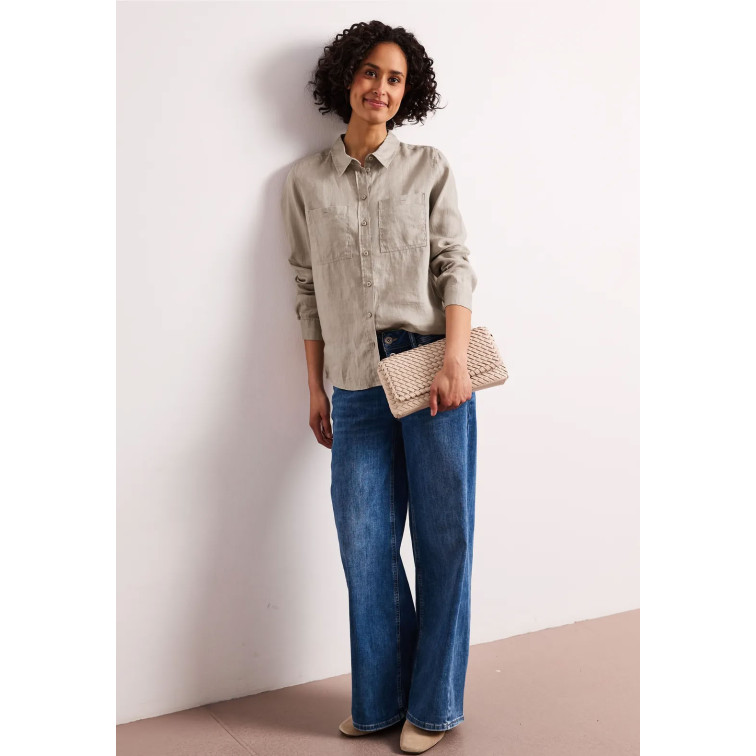 MUJER SOL_SOLID SHIRTCOLLAR BLOUSE W 17278