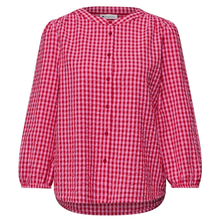 MUJER VICHY BUTTONED ROUNDNECK BLOUS 27504