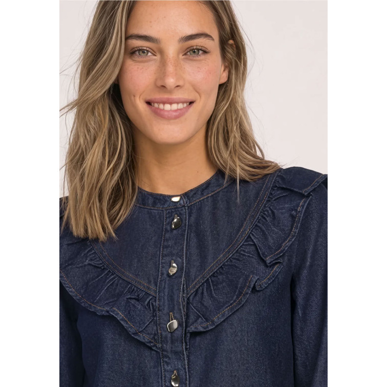 MUJER STYLE DENIM,BLOUSE,RINSE WASH 18265