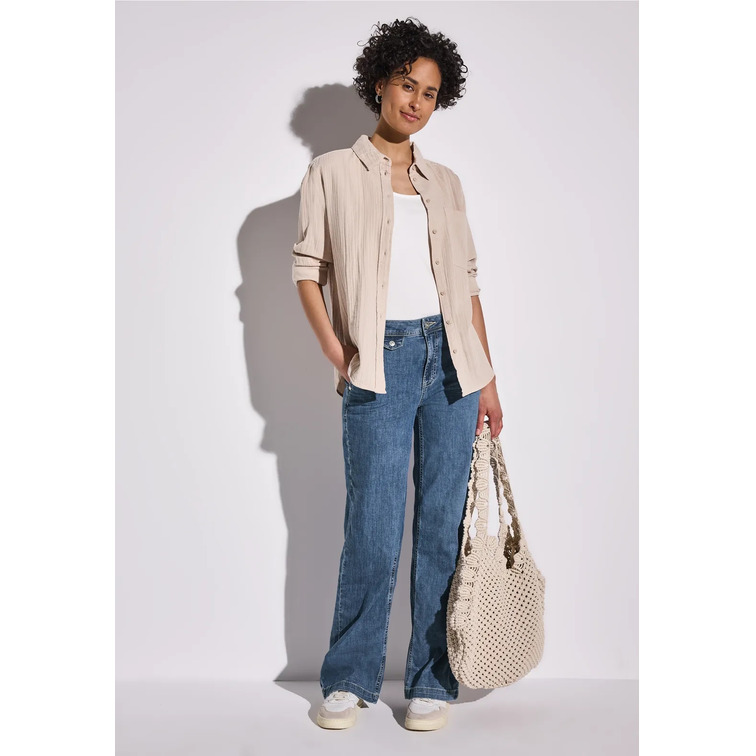 PANTALÓN MUJER  STREET STYLE DENIM-WIDE LEG,LOOSEFIT,