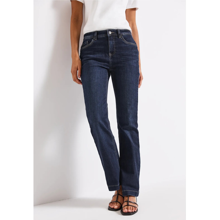 VAQUERO MUJER  STREET STYLE QR BOOTCUT,HW,DARK BLUE