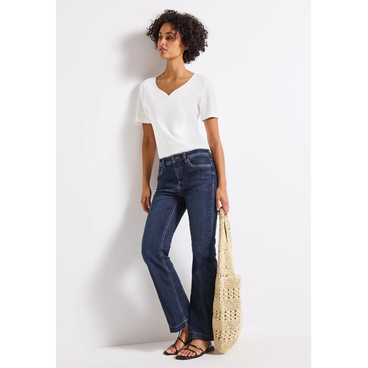 VAQUERO MUJER  STREET STYLE QR BOOTCUT,HW,DARK BLUE