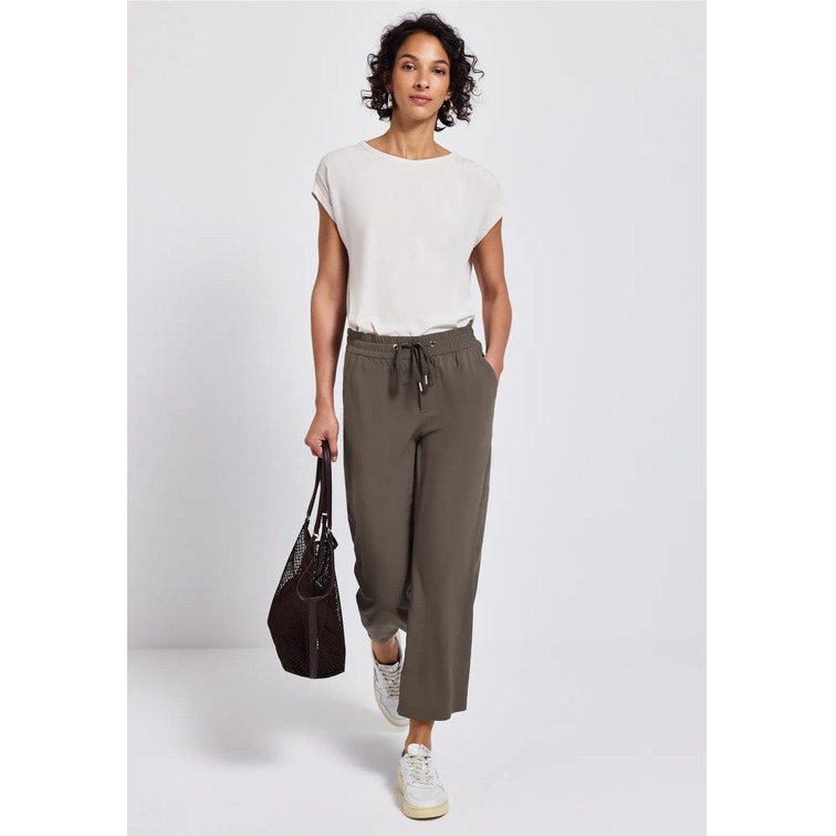 PANTALÓN MUJER  STREET STYLE QR EMEE SOLID HW WIDE LE
