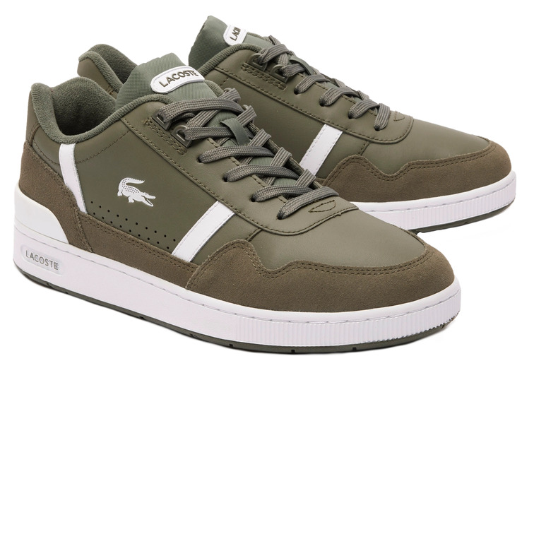 ZAPATILLA BICOLOR EN PIEL HOMBRE LACOSTE T-CLIP