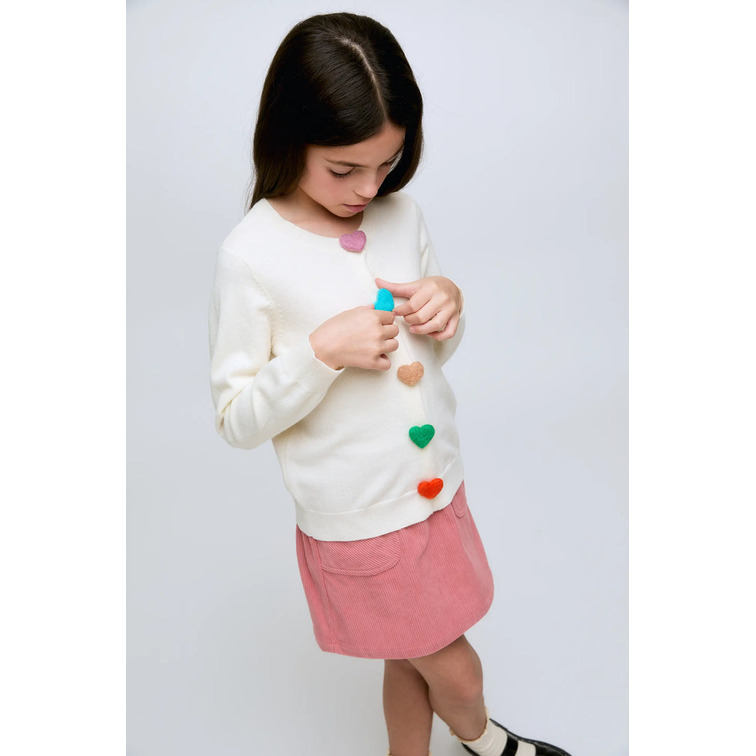 CARDIGAN DE PUNTO NIÑA COMPAÑIA FANTASTICA BOTONES CORAZÓN