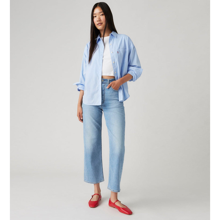 VAQUERO RECTO MUJER LEVIS RIBCAGE TIRO MUY ALTO
