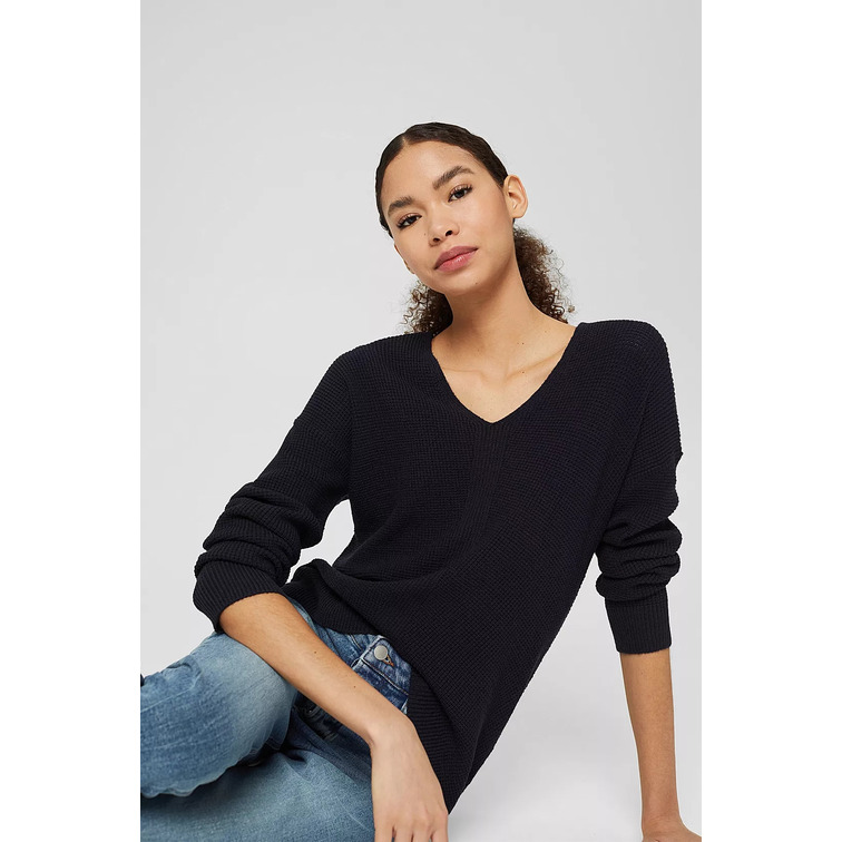 JERSEY CON ESCOTE EN PICO MUJER ESPRIT