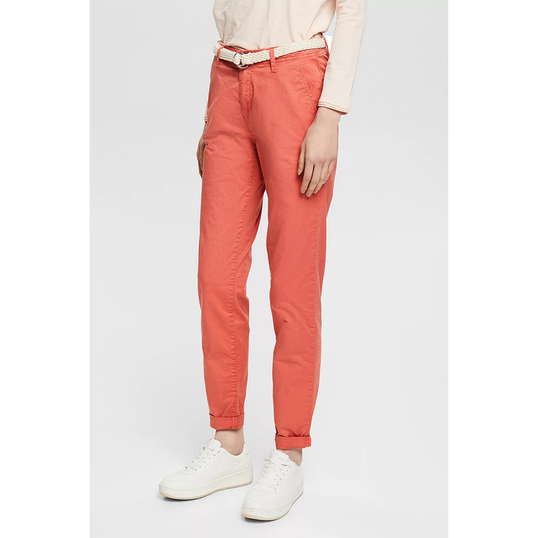 PANTALÓN CHINO CON CINTURÓN TRENZADO MUJER ESPRIT