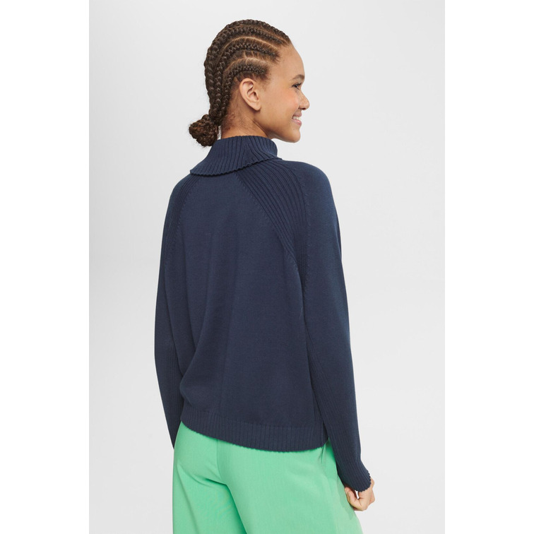 JERSEY DE ALGODÓN CON CUELLO VUELTO MUJER ESPRIT