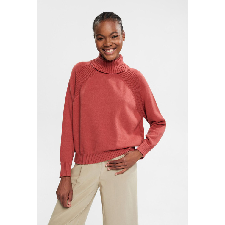 JERSEY DE ALGODÓN CON CUELLO VUELTO MUJER ESPRIT