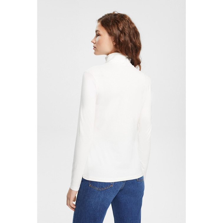 CAMISETA DE MANGA LARGA CON CUELLO VUELTO MUJER ESPRIT