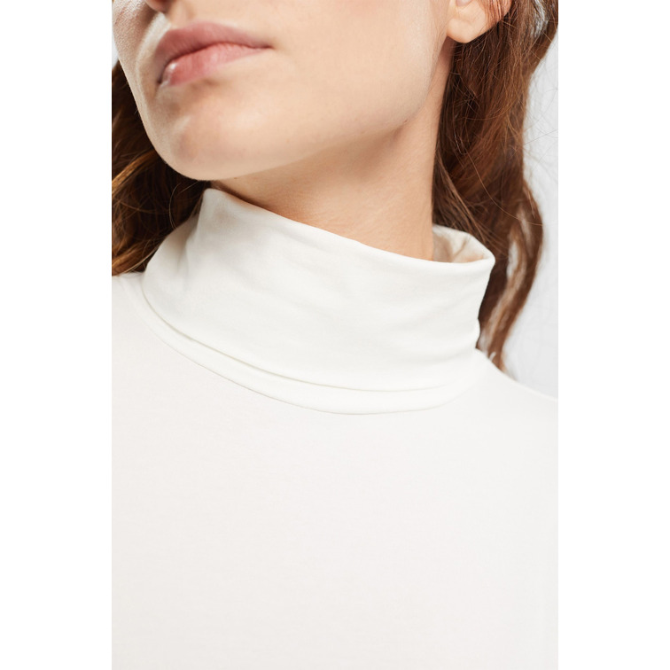 CAMISETA DE MANGA LARGA CON CUELLO VUELTO MUJER ESPRIT