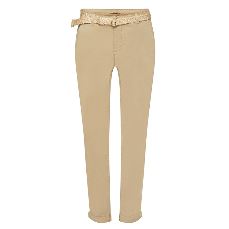 PANTALÓN CHINO CROPPED CON CINTURÓN MUJER ESPRIT