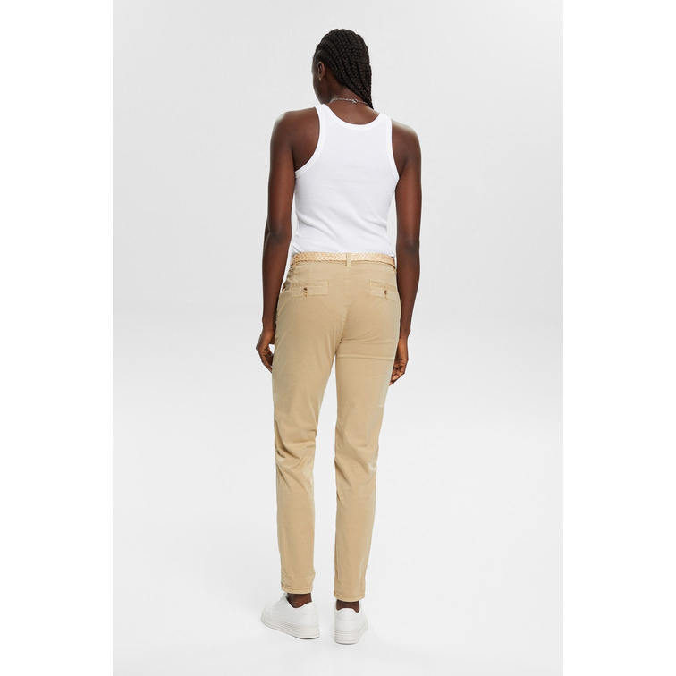 PANTALÓN CHINO CROPPED CON CINTURÓN MUJER ESPRIT