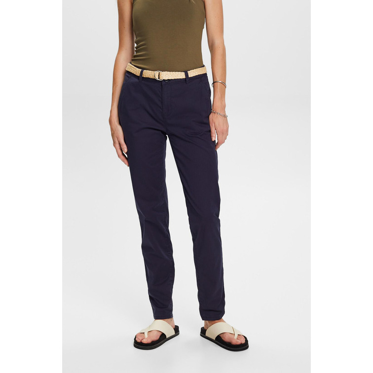 PANTALÓN CHINO CROPPED CON CINTURÓN MUJER ESPRIT