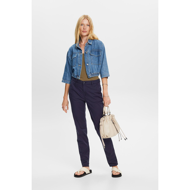 PANTALÓN CHINO CROPPED CON CINTURÓN MUJER ESPRIT