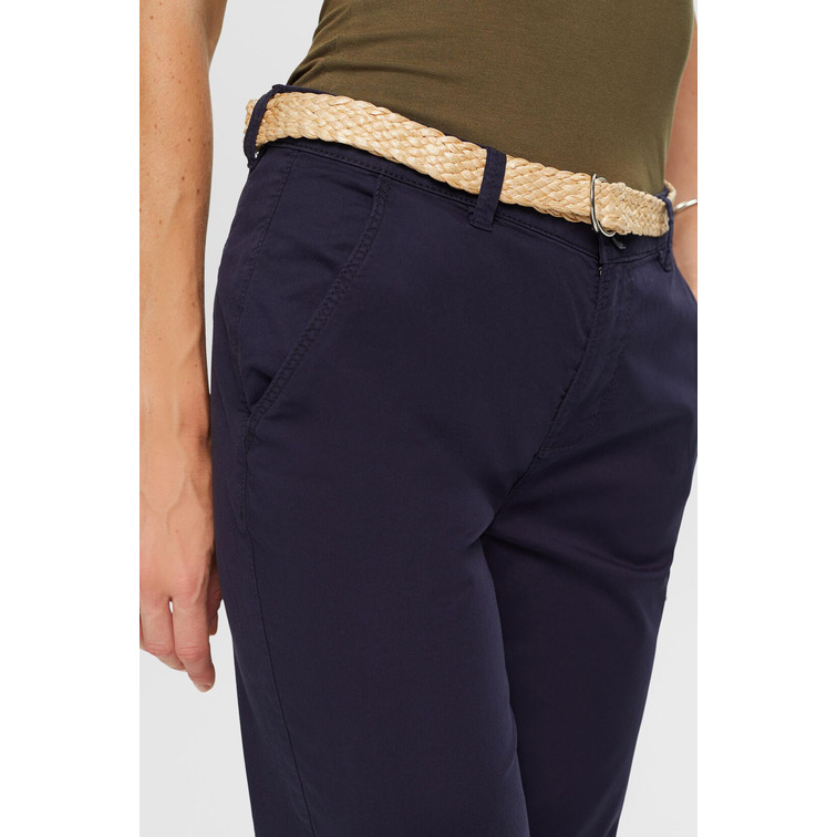 PANTALÓN CHINO CROPPED CON CINTURÓN MUJER ESPRIT