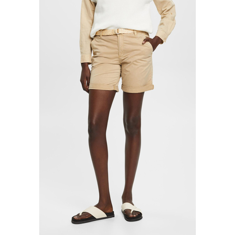 PANTALÓN CORTO CON CINTURÓN TRENZADO MUJER ESPRIT
