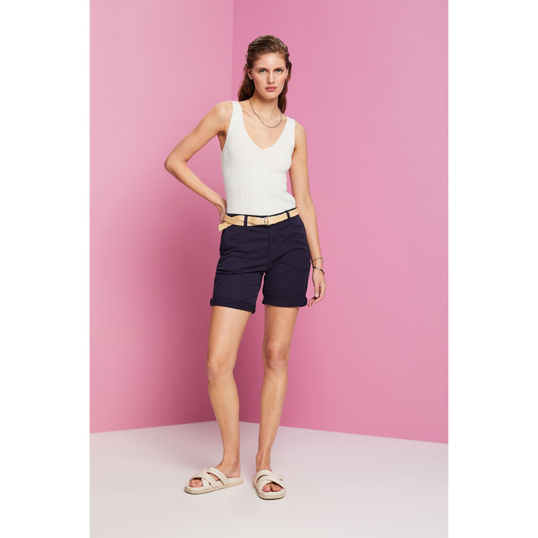 PANTALÓN CORTO CON CINTURÓN TRENZADO MUJER ESPRIT
